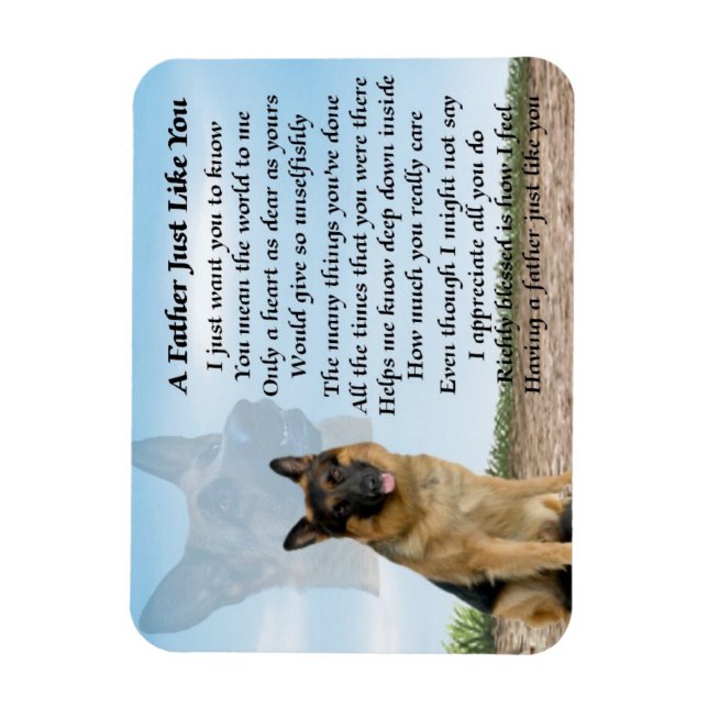 Imán Magnet poema del padre del perro pastor alemán (Vertical)