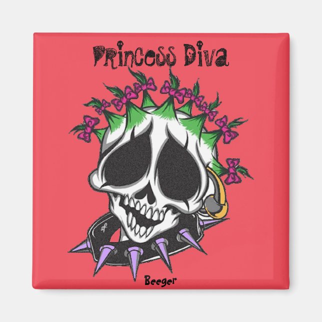 Imán Magnet- Princesa Diva Skull (Frente)