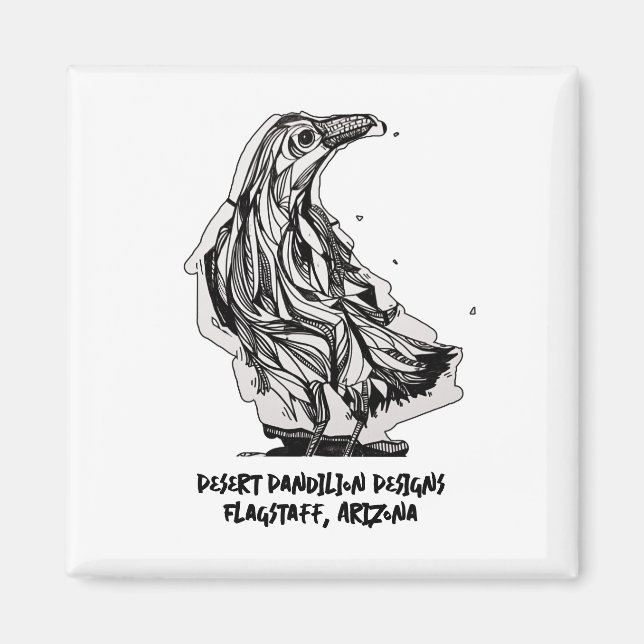 Imán Magnet raven por diseños de Dandilion del desierto (Frente)