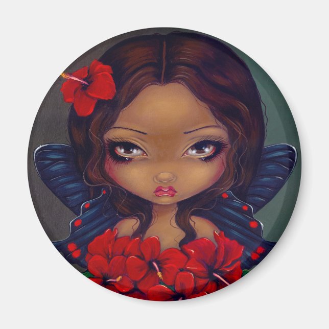Imán Magnet "Red Hibiscus Fairy" (Frente)