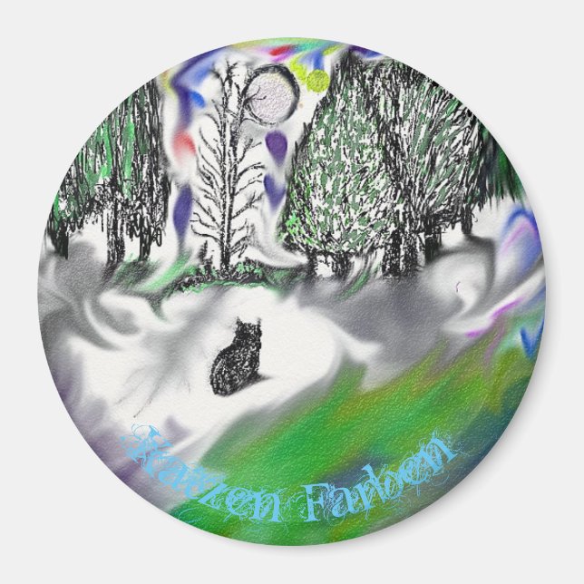 Imán Magnet redondo 'Katzen Farben' (Frente)