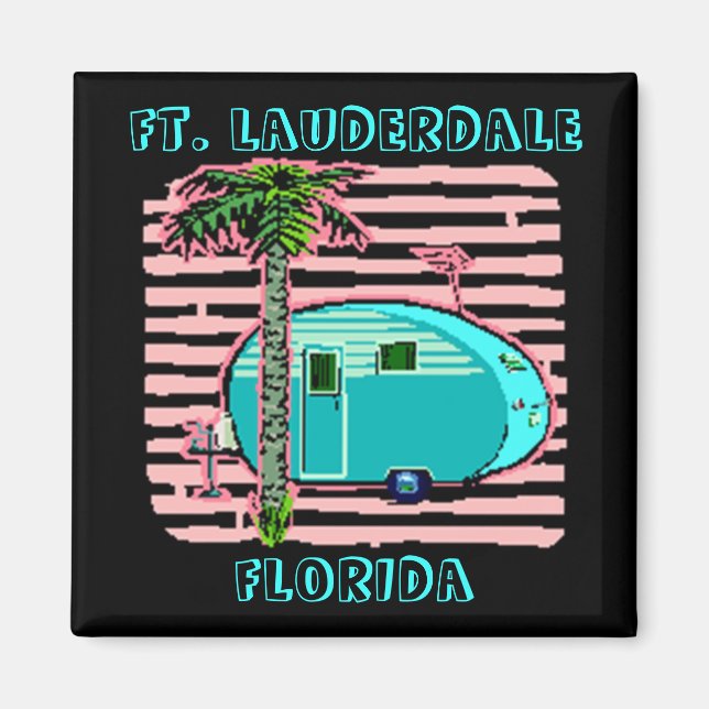 IMÁN MAGNET-RETRO CAMPING EN EL TRAILER DE ESTILO CANNE (Frente)