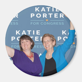 Imán Magnet round Katie Porter Elizabeth Warren