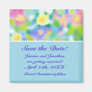 Imán Magnet "Save the Date", flores de primavera