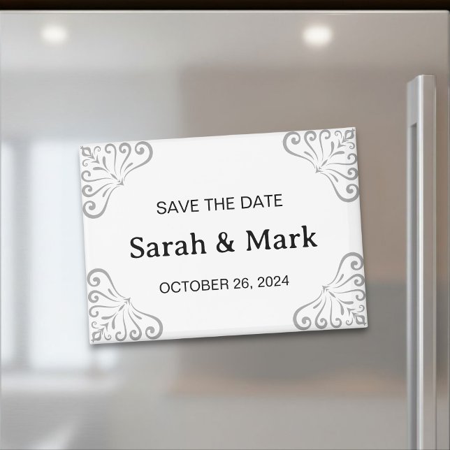 Imán Magnet Save the Dates - Modern White Design (Subido por el creador)