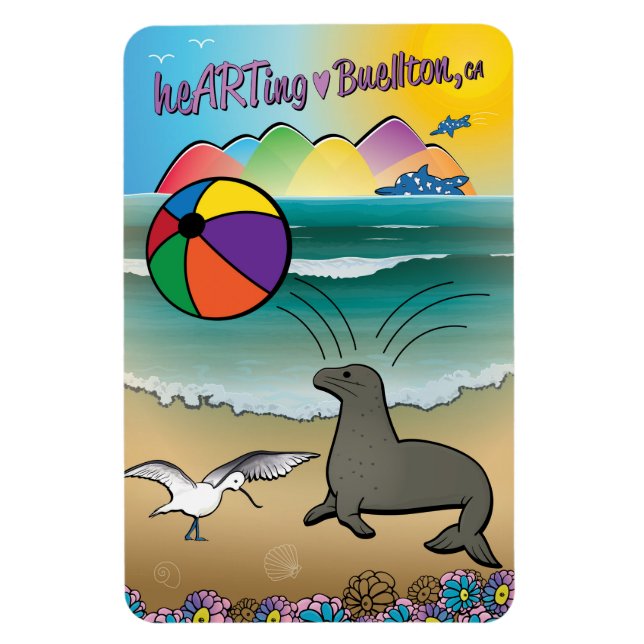 Imán Magnet - Seal Beach - Buellton.Art (Vertical)
