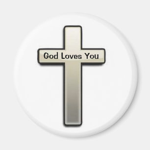 Imán Magnet Silver Cross Dios te ama