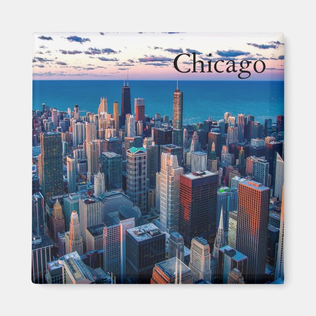 Imán Magnet Skyline de Chicago (Frente)