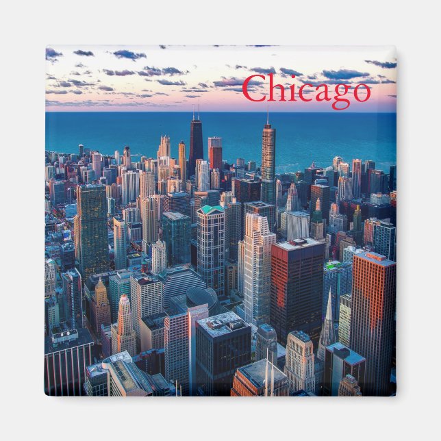 Imán Magnet Skyline de Chicago (Frente)