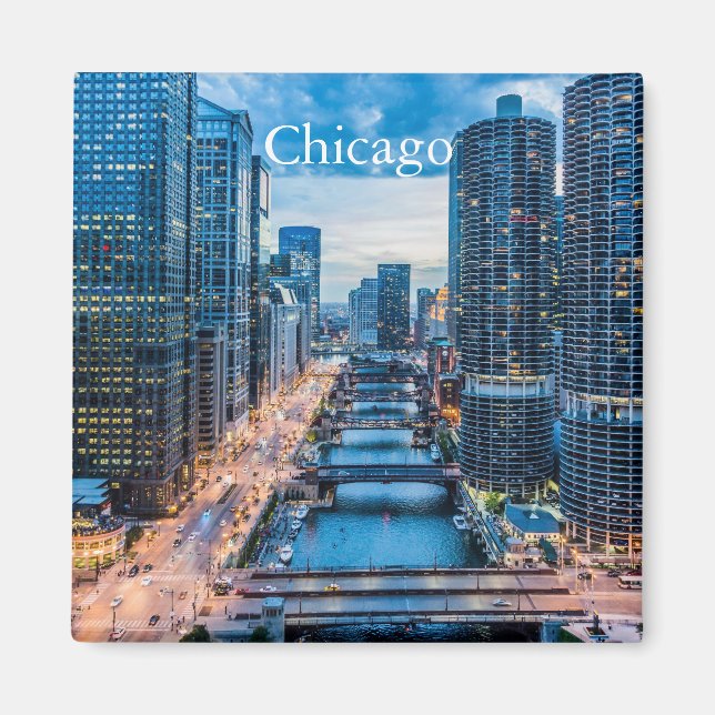 Imán Magnet Skyline de Chicago (Frente)