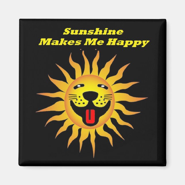 Imán Magnet Sol Me Hace Feliz (Frente)