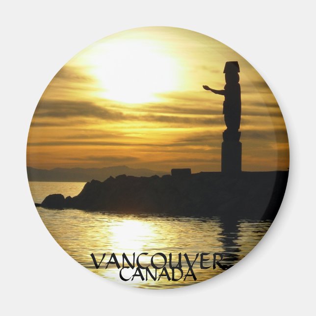 Imán Magnet Souvenir de Vancouver Sunset Beach Magnetes (Frente)