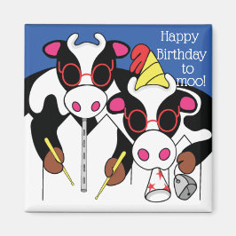Imán ¡Magnet Square Feliz cumpleaños a Moo!