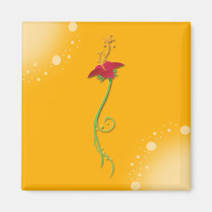 Imán Magnet_Square floral amarillo