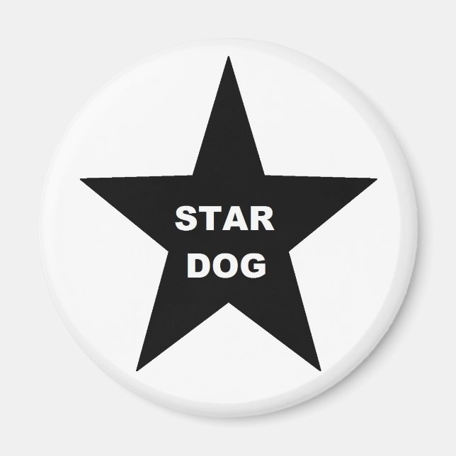 Imán Magnet Star Dog en Black Star (Frente)