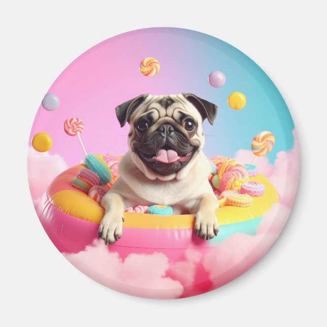 Imán Magnet – Süßer glücklicher Mops  (Frente)