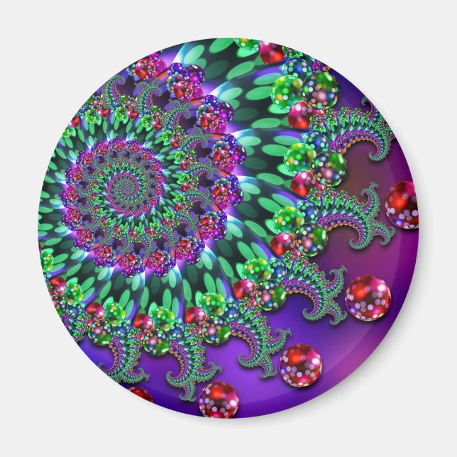 Imán Magnet - Terquesa Fractal Purple de Bokeh (Frente)