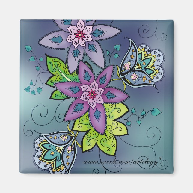 Imán Magnet Tulps colorido (cuadrado) (Frente)