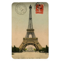 Magnet - Vieja postal francesa 'Torre Eiffel'