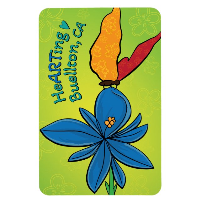 Imán Magnet - Violet(te) y una mariposa - Buellton.Art (Vertical)