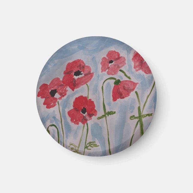 Imán Magnet Wild Red Poppies (Frente)