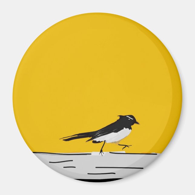 Imán Magnet "Willy Wagtail" (amarillo) (Frente)