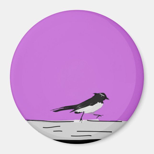Imán Magnet "Willy Wagtail" (rosa) (Frente)