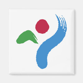 Imán Magnet with Flag of Seoul, South Korea