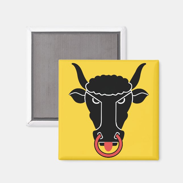 Imán Magnet with Flag of Uri Canton, Switzerland (Anverso/Reverso)