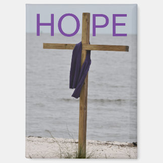 Imán Magnet with picture of Cross on the beach