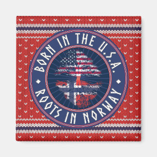 Imán Magnetic Message "Born in USA · Roots in Norway"