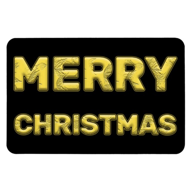 Imán Magnética Feliz Navidad en oro (Horizontal)