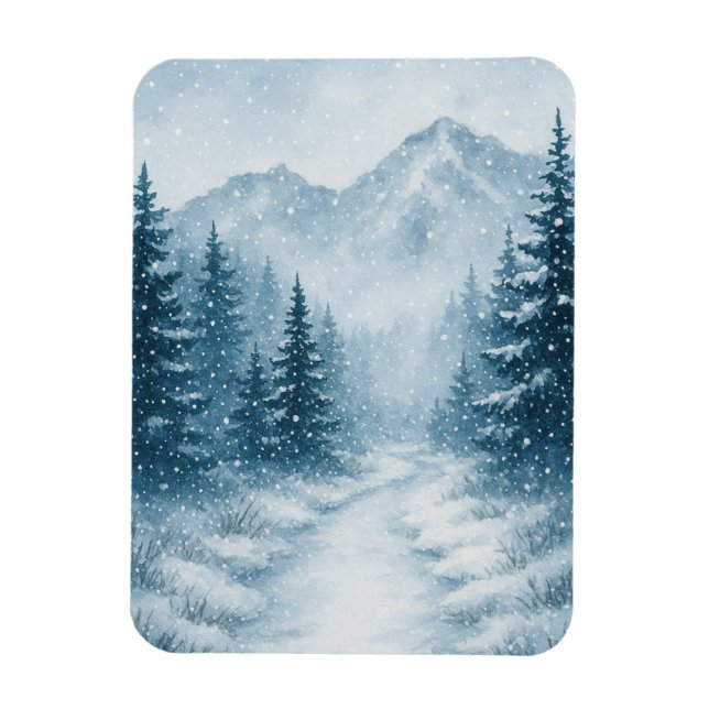 Imán Magnético de los Navidades de los bosques nevados (Vertical)