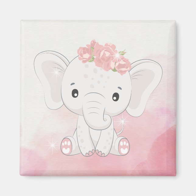 Imán Magnetize Recuerdos: Adorable Elephant Keepsake (Frente)
