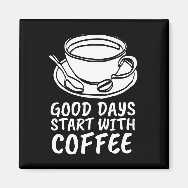 IMÁN MAGNETOS DE CAFÉ, BUENOS DÍAS COMIENZAN CON CAFÉ (Frente)