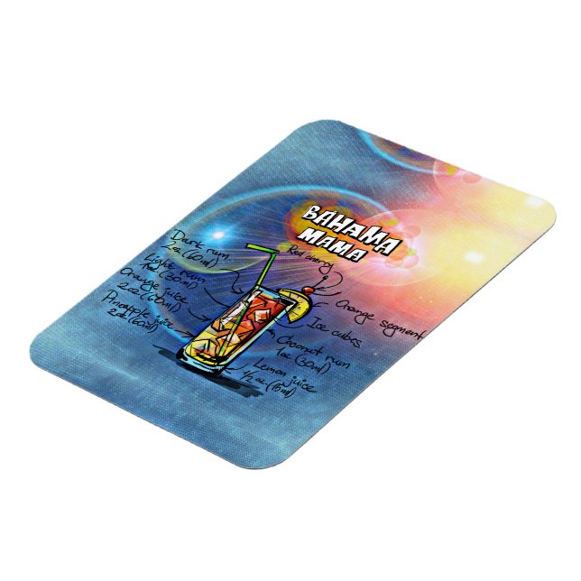 Imán Magnetoscopio Bahama Mama Cocktail Bebe Recipe (Lado Izquierdo)