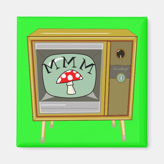 Imán Magnetoscopio De Televisión De Consola Retro Boxy (Frente)