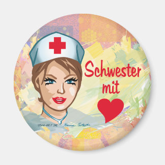 Imán Magnetpin - Schwester mit Herz