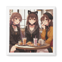 Magnets ANIME Chicas Cafe Bonding