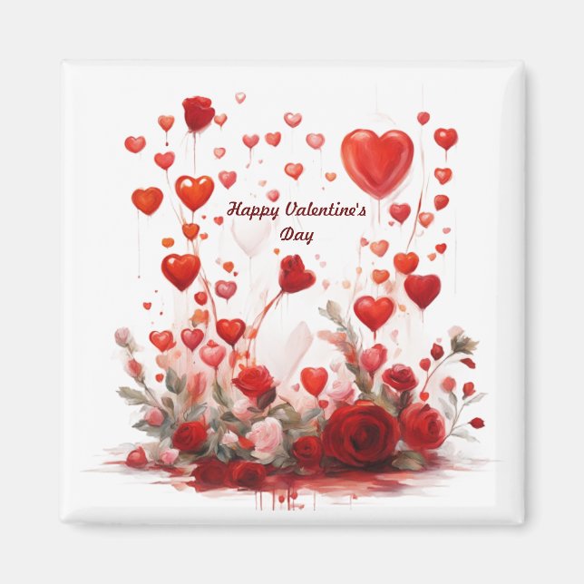 Imán Magnets Feliz Día de San Valentín (Frente)