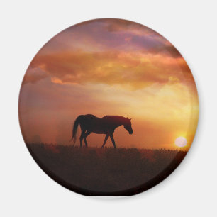 Imán Magnífica fotografía de caballos y caballos al ata