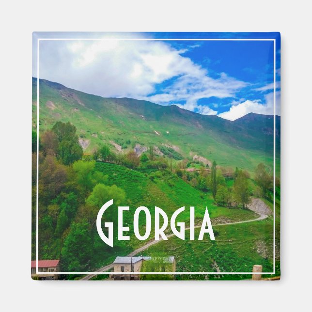 Imán Magnífica Georgia cautiva montañas (Frente)
