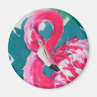 Imán Magnífica impresión de arte tropical Flamingo Bird