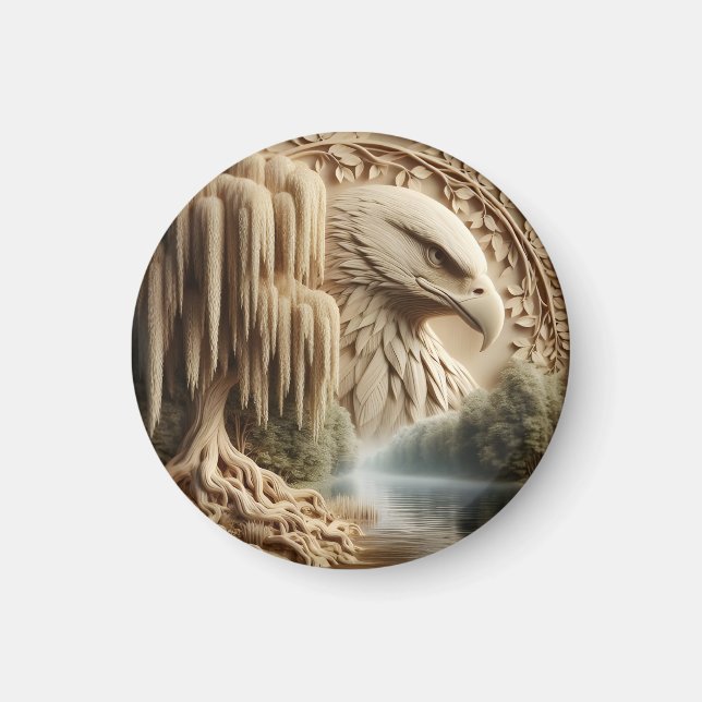 Imán Magnífico Águila Con Vistas Al Lago Serene (Frente)