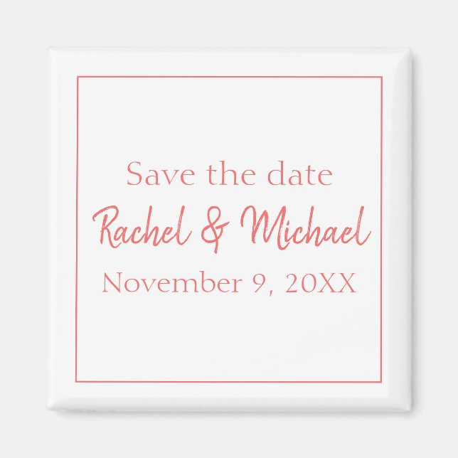 Imán Magnífico blanco y coral de diseño (Frente)