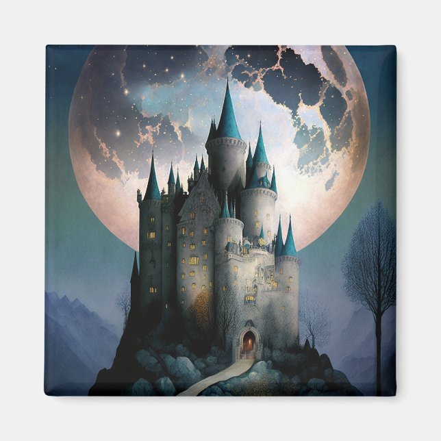 Imán Magnífico Castillo de Fantasía Luna llena (Frente)