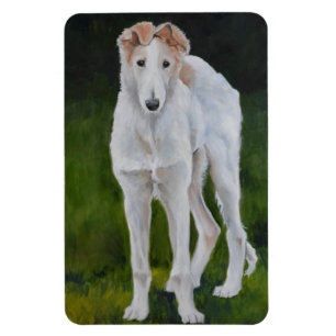Imán Magnífico de arte de perro picado de Borzoi