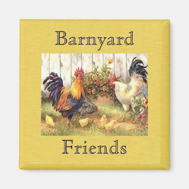 Imán Magnífico de Frigorífico de amigos del Barnyard Co (Frente)