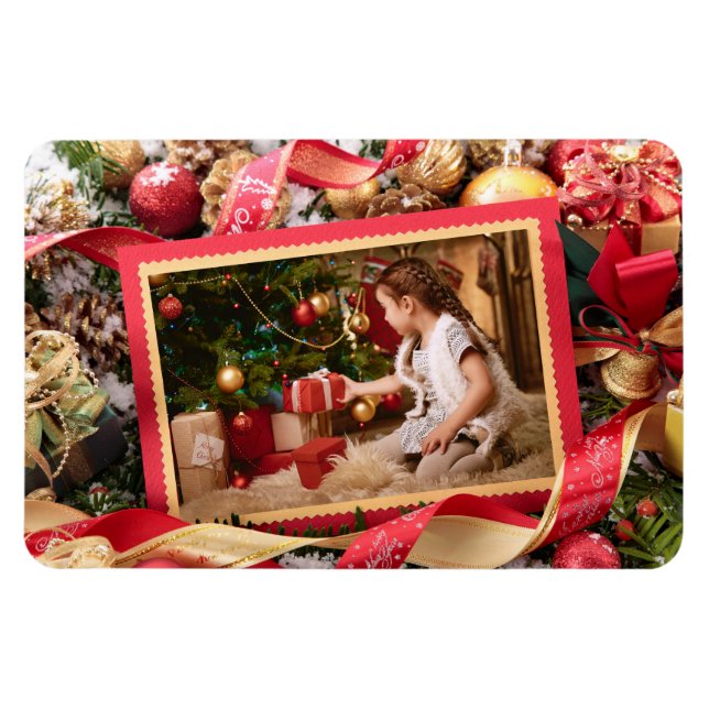 Imán Magnífico de Navidades personalizado FOTO (Horizontal)