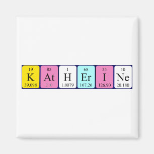 Imán Magnífico de nombres de tabla periódica de Kathe